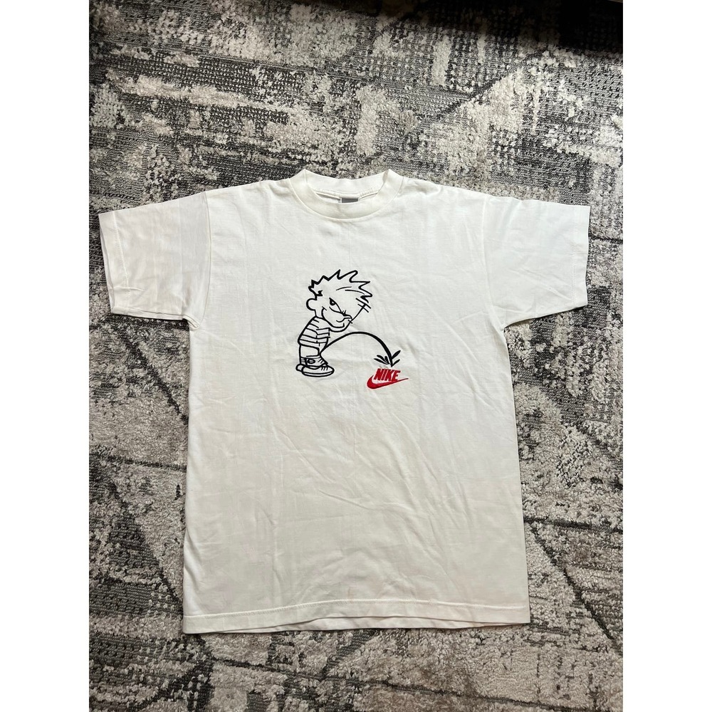90’s Nike Calvin Peeing embroided T-shirt Size Large
